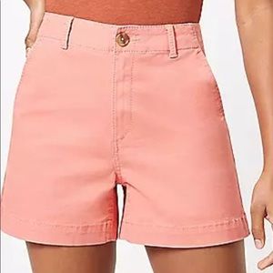 Loft high rise washed twill shorts in coral mist
